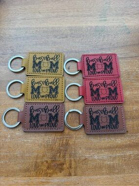 Baseball Mom Keychain Trio - Mustard, Rust, Brown